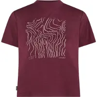 Icebreaker - Dames wandel- en bergkleding - W Merino 150 Tech Lite SS Crop Tee Great Heights Dk Berry voor Dames van Wol - Maat S - Paars