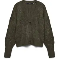 Vero Moda Gebreid vest 'VMLea' donkergroen