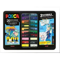 Posca Markers m. Metalen behuizing - 20 st. - Manga Hero - - OneSize - Markers