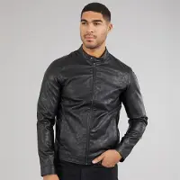 JJ REBEL Heren kyle pu jas - Zwart