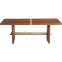 STILVORA Eettafel voor 6-8 personen met een tafelblad van 4 cm dik, waterdichte en krasbestendige eettafel in modern design, keukentafel in walnootkleur met gouden accenten