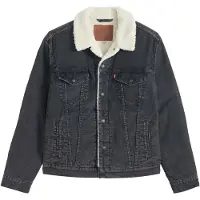 Levi's Tussenjas 'x Justin Timberlake Type 3 Sherpa Trucker' black denim / natuurwit