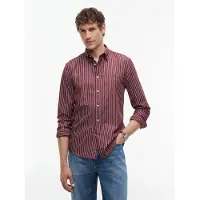 Tommy Hilfiger Overhemd 'Flex' karmijnrood / wit