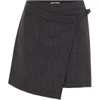 We fashion - Dames skort met overslag - Regular fit - Donkergrijs - Maat: L