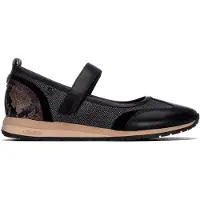 Carmela Dames Balletschoenen Piel 164353 zwart (38), Leer, 1 tot 3 cm, Klittenband, Casual 16435301-NEGRO