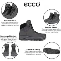 Ecco Zwarte Leren Waterdichte Veterschoenen Voor Heren - Rugged Track 25