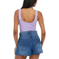 Brave Soul Dames Kanten Bodysuit met Veters (Violet)