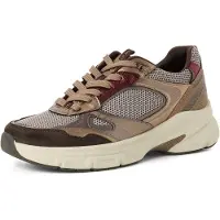Tamaris Sneakers laag donkerbeige / brokaat / greige / robijnrood