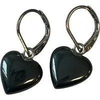 Ruben Robijn Hematiet hartjes oorbellen - fashion jewelry