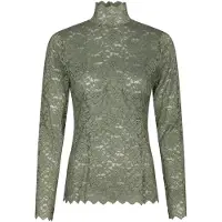 Neo Noir Dames Tops & T-shirts Liza Laceflower Blouse - Groen - Maat 40