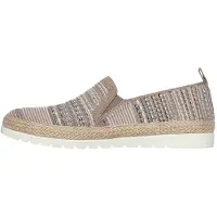 SKECHERS Espadrilles voor dames met dubbele elastische inzet en geweven bovenwerk, zonder veters (Veelkleurig)