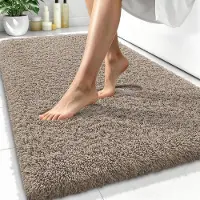 Pasper Badmat - 60 x 100 cm - Beige - Zachte Badkamermat met Gripcore Antislip - Gemaakt in België