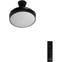 Create - Plafondventilator 40W stille intrekbare bladen Ø108cm met licht - Zwart - Afstandsbediening - WIND CLEAR