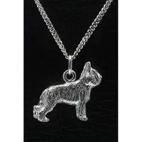 MOOYE ® - Collectie Zilveren Briard ketting hanger - oren gecoupeerd - groot