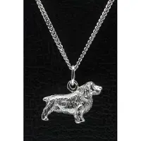 MOOYE ® - Collectie Zilveren Sussex spaniel ketting hanger - groot