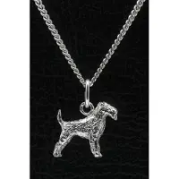 MOOYE ® - Collectie Zilveren Airedale terrier ketting hanger - klein