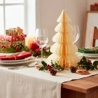 Springos Kerstbal | Papier | 18 Cm | 3D | Ecru