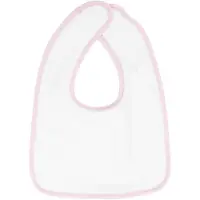 The One Towelling Baby Slab - Klittenband sluiting - Slabbetje - 100% Katoen - 26 x 37 cm - Wit/Roze
