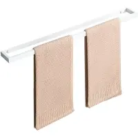 Famanu – Handdoekhouder voor badkamer, witte handdoekstang van 60 cm