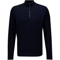 Vanguard Trui 'Pullover with half-zip and allover texture' donkerblauw