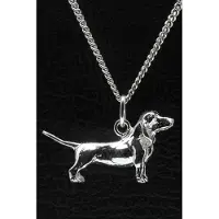 MOOYE ® - Collectie Zilveren Basset artesien normand ketting hanger - groot