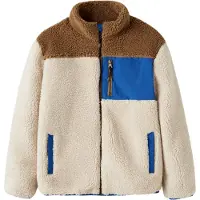 Name it Fleece jas 'NKMMacey' beige / blauw / bruin