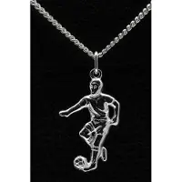 MOOYE ® - Collectie Zilveren Voetballer ketting hanger - groot