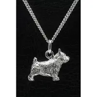 MOOYE ® - Collectie Zilveren Norwich terrier ketting hanger - groot