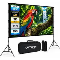 Lumenix Beamer Scherm met Statief - Projectiescherm met Statief - 100 Inch - 16:9 - Inclusief Draagtas - Binnen en Buiten - Wit