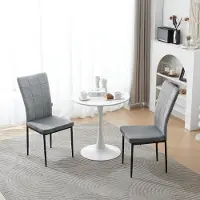 Glamour Luxe Velvet Eetkamerstoelen Set van 4 – Moderne Fluwelen Dining Chairs met Hoge Rugleuning, Metalen Poten en Comfortabele Zitting 40,5x43x96,5 cm – Donkergrijs