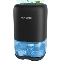 Auronic Luchtontvochtiger - Ontvochtigt 450ml Per Dag in Huis - 1L Waterreservoir - LED - Vochtopnemer voor in Woonkamer, Slaapkamer & Badkamer - Dehumidifier - Zwart
