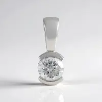 Cavill - 9K Witgouden Hanger - Ronde Briljant Geslepen I3 (H) Diamant 0,342 ct - Elegante Minimalistische Sieraden Dames - Luxe & Stijlvol