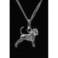 MOOYE ® - Collectie Zilveren Belgisch smoushondje met staart ketting hanger - klein