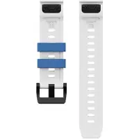 CubeNest Premium sporthorlogeband 26 mm Wit/Blauw - geschikt voor Garmin smartwatch