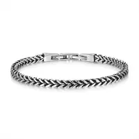 Frank 1967 7FB-0872 – Heren Armband – Schakelarmband – Glanzend Staal – 21 cm – Cadeau voor Mannen