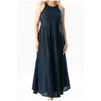 Turkishsouq Sima Lange Zomerkleed in Schouderband Şile Stof, Marineblauw LCVT