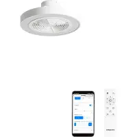 Create - Stille plafondventilator 40W Ø50 cm met verborgen bladen en LED-verlichting - S - Met licht - WIFI - WIND CLEAR EASY