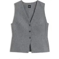 BOSS Slim-fit gilet van gemêleerd flanel