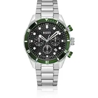 BOSS Chronomatix horloge van roestvrij staal met monogramstructuur op de wijzerplaat