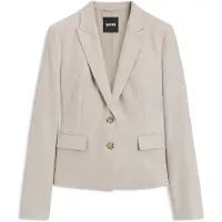 BOSS Slim-fit blazer van melange flanel Maat 46