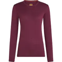 Icebreaker - Dames thermokleding - W Merino 200 Oasis LS Crewe Dk Berry voor Dames van Wol - Maat S - Paars