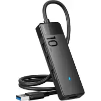 Inateck USB Hub 3.2 Gen 2, USB-verdeler met 4-poorts USB-A-poorten, 50 cm kabel, compatibel met Windows 7/8/10/11, Mac OS, Linux
