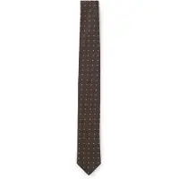 BOSS Stropdas van een zijdemix met een jacquard weefpatroon