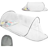 Markenlos – Opvouwbare klamboe voor reizen, pop-up en draagbaar, 200 x 80 x 56 cm, met ritssluiting voor campingbed