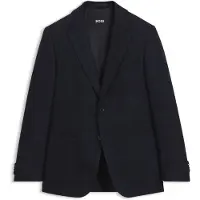 BOSS Slim-fit blazer van scheerwol met ruitdessin Maat 48