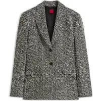 HUGO Regular-fit blazer met visgraatdessin