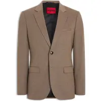 HUGO Extra slim-fit colbert van gemêleerd flanel
