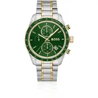 BOSS Grand Prix Vitesse tweekleurig horloge met groene wijzerplaat