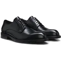 BOSS Derbyschoenen van brush-off leer met logo in reliëf