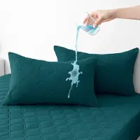 Famanu – Set van 2 waterdichte kussenslopen, hypoallergeen en ademend, voor kussens van 50 x 80 cm, donkergroen